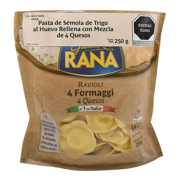 Pasta al huevo Rana rellena con mezcla de 4 quesos 250 g