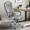 thumbnail image 2 of YSNW Office Desk Ergonomic Gaming Chair High Back Adjustable Computer Chair with Wheels and Lumbar Support Comfy Leather Executive Swivel (Grey), 2 of 16