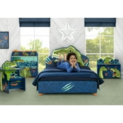 Delta Children Dinosaur Upholstered Twin Bed, Blue