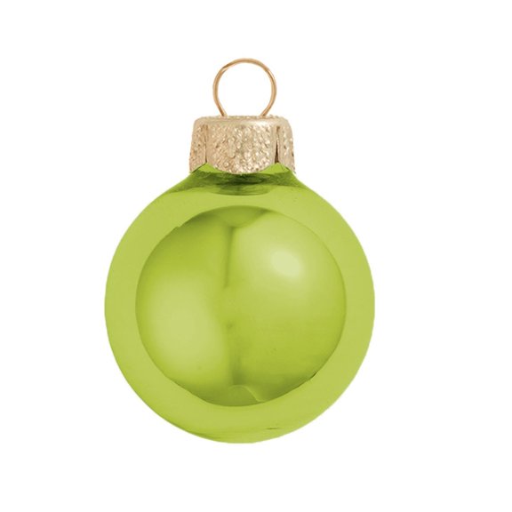 6ct Shiny Soft Yellow Glass Ball Christmas Ornaments 4" (100mm)