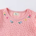 thumbnail image 5 of School Uniforms for Girls Ruffle Long Sleeve Crew Neck Cartoon Print Dress Back-To-School Girls Dresses 2 Years, 5 of 6