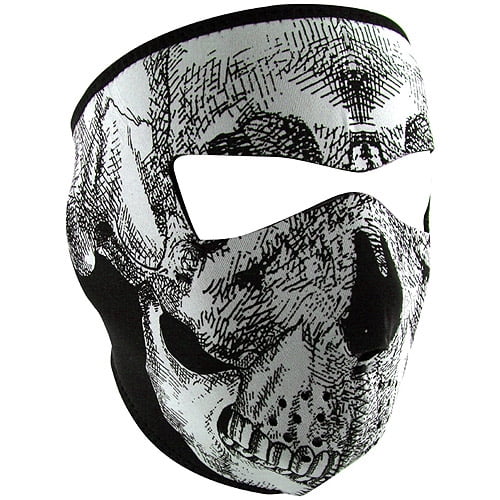 Zan Headgear Full Mask Glow-in-the-Dark Black White Skull Face by Zan Headgear
