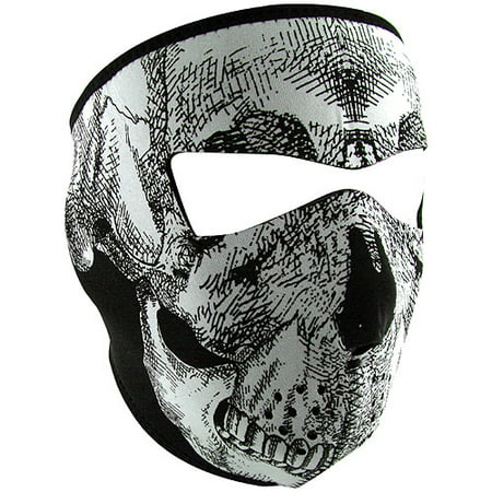 Zan Headgear Full Mask Glow-in-the-Dark Black/White Skull (Best Full Face Headgear)