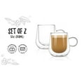 thumbnail image 5 of Bacimi Double Wall Insulated Coffee Mugs Set of 2 / 12oz - Clear Borosilicate Mug with Handle - Thermal Drinking Cups for Espresso, Cappuccino, Latte, Tea, Hot Beverage, Wine - Microwave Safe, 5 of 8