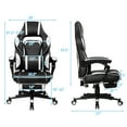thumbnail image 2 of Gymax Fauteuil de Jeu de Massage Inclinable Fauteuil de Course avec Repose-Pieds Rétractable Maison Blanc, 2 of 10