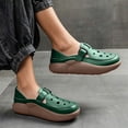 thumbnail image 4 of Abomasnow Womens PU Perforated Adjustable Metal Buckle Sole Slip‑On Clog Loafer Shoes Casual Lightweight Summer Beach Vacation Shoes, 4 of 8