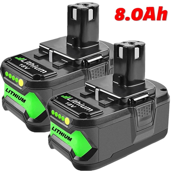 2Pack 8.0Ah 18Volt For Ryobi P108 P109 18V One   Plus High Capacity Lithium Ion Battery
