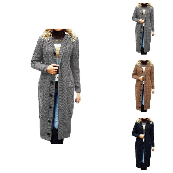 Cardigan Sweaters for Women 2025 Casual Long Sleeve Button Cable Knitted Sweater Jacket Coat Womens Cardigan Sweaters