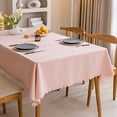 thumbnail image 5 of Waterproof Oil Resistant Tablecloth Thickened Cotton Linen Solid Color Home Tea Table Cloth Hotel Homestay Dining Table Cloth (Ginger,90x130cm 1pcs), 5 of 7