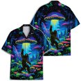 thumbnail image 3 of Retro Mushroom Alien Bigfoot Hawaiian Shirt For Men UFO Sasquatch Mens Hawaiian Shirts Short Sleeve Button Down Shirt Men, 3 of 7