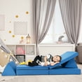 thumbnail image 2 of Costway Suede 4 Piece Convertible Kids Sofa, Blue, 2 of 10