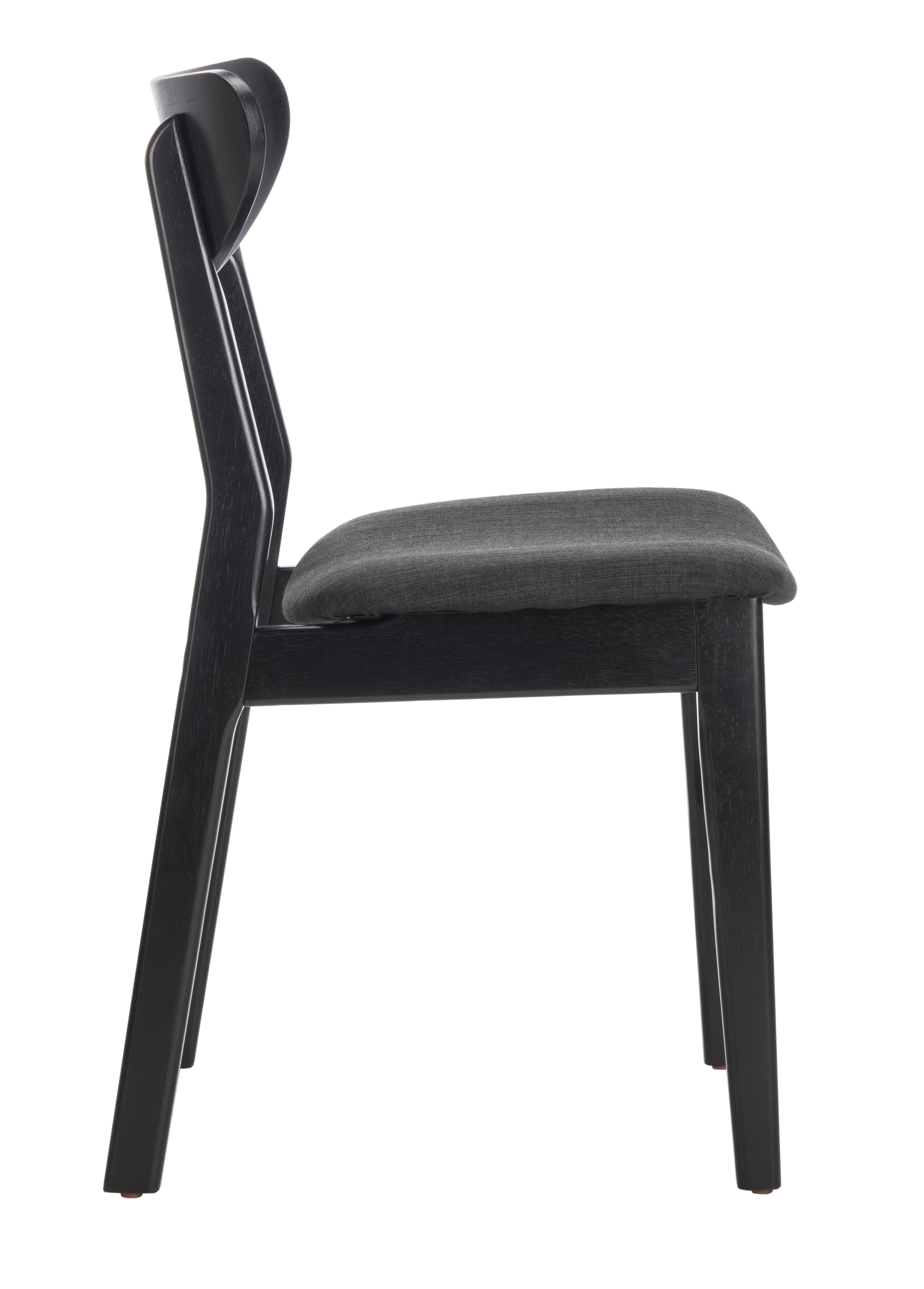 SAFAVIEH Lucca Retro Farmhouse Dining Chair, Black/Cushion, Set of 2