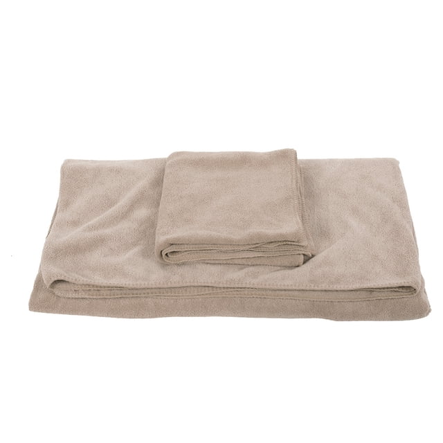 Albornoz cálido de fibra superfina para mujer + toalla de ducha SPA conjunto de baño caqui