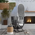 thumbnail image 2 of Outsunny Chaise à Bascule en Rotin d'Extérieur avec Auvent Rétractable, Coussins, 2 of 10