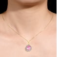 thumbnail image 4 of RYLOS Women's 14K Yellow Gold Princess Diana Inspired Ring & Necklace W/ 18" Chain Gemstone & Diamonds 9X7MM Pink Ice October Birthstone . 2 PC Perfectly Matched Gold Jewelry Ring Size 6, 4 of 10