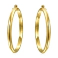 thumbnail image 2 of Bling Jewelry Womens Simple Statement Hoop Huggie Earrings 18K Gold Plated 2.5 Inch Diameter, 2 of 4
