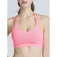 thumbnail image 2 of Sports Bra for Women Padded Workout Bras Light Support Strappy Cross Back Medium Impact Yoga Bras Black/Pink/White, 2 of 7