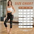thumbnail image 6 of SCRAWLGOD Stars Black High Waisted Capri Leggings with Pockets for Women - Elastic Cropped Tights for Running Cycling Workout - Workout Yoga Leggings Tummy Control, XL, 6 of 7