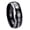 Black 2 Tone Polish Edge, variant on Sound Wave I love you more Dome Gold Plated Tungsten Men Ring 10MM