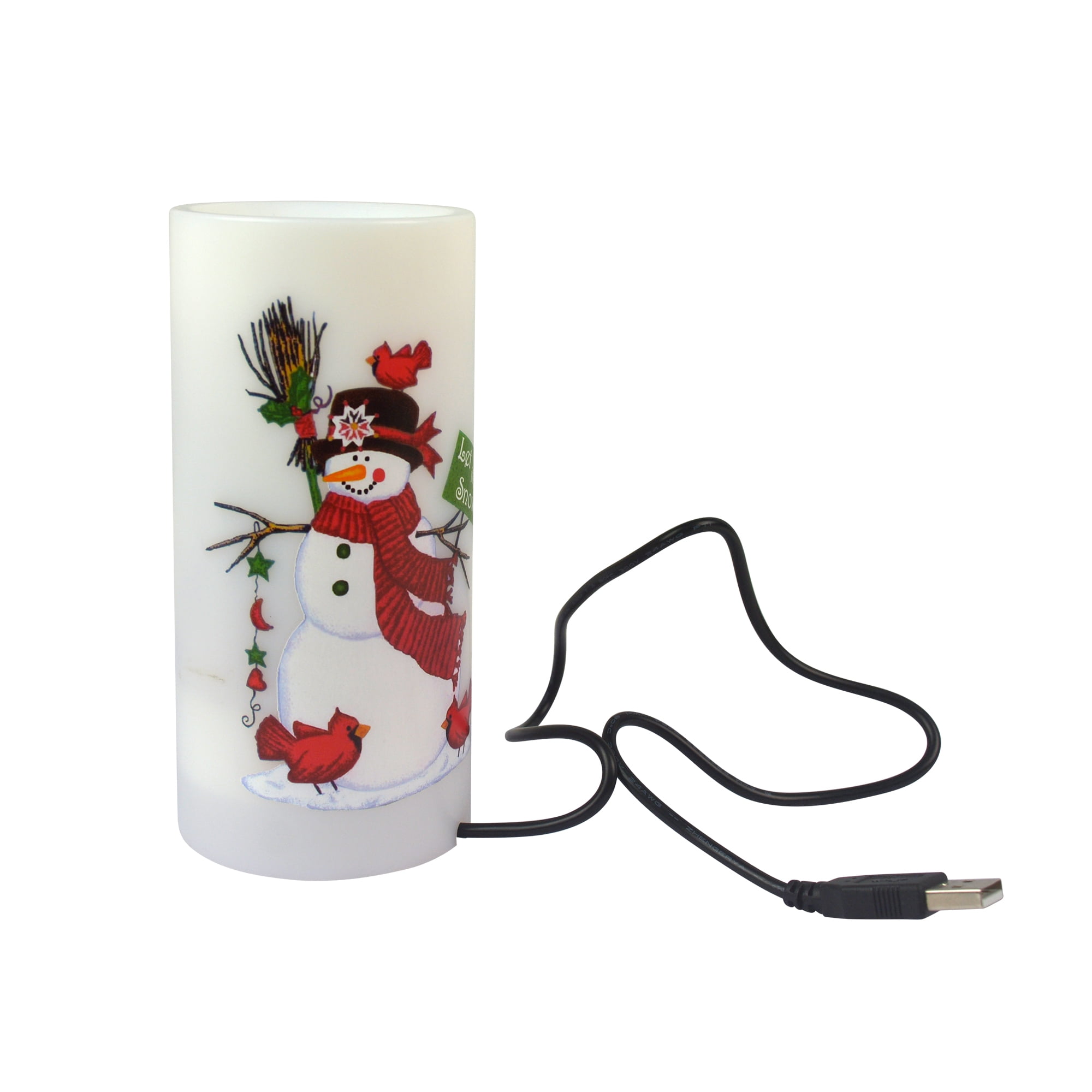 Jeco Flameless Christmas Snowman Candle and Projector in White