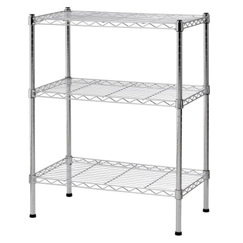 Muscle Rack Chrome 3-Tier 24"W x 14"D x 30"H Wire Shelving Unit
