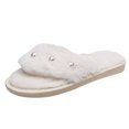 thumbnail image 2 of Pantuflas de algodón para damas Zapatos de felpa para exteriores de fondo plano con perla de felpa cálida para interiores Wmkox8yii hj789, 2 of 5