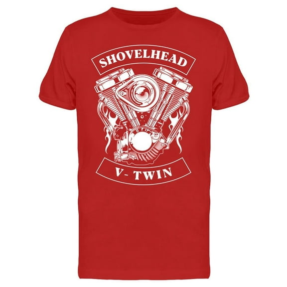Shovelhead V-twin Engine T-Shirt Men -Image by Shutterstock, Male 3X-Large
