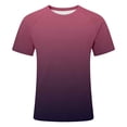 thumbnail image 3 of Men's T-Shirts Gradient Color Casual Shirts Classic Crew Neck Short Sleeve Tees (Dark Purple XXXXL), 3 of 4
