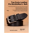 thumbnail image 2 of Catelles Genuine Leather Pin Buckle Men's Black Belt, Crocodile Texture Casual Style, Gift Box with Hole Puncher&For waist 42 in Width1.5 in(3.8cm), 2 of 9