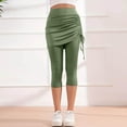 thumbnail image 4 of Skirted Leggings for Women, Audhol Women's Color Block High Strength High Elasticity Quick Drying Yoga Sports Leggings Leggings with Skirt for Women Green S, 4 of 9