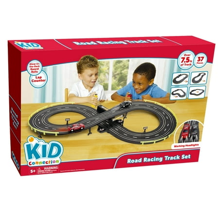 Kid Connection 37-Piece Road Racing Track Play Set, Battery Operated