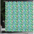 thumbnail image 3 of Ambesonne Colorful Shower Curtain, Pastel Hibiscus Blossoms, 69"Wx84"L, Teal Multicolor, 3 of 4
