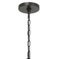 thumbnail image 2 of Metal Chandelier with Wooden Crossbar Support, Black and Brown- Saltoro Sherpi, 2 of 5