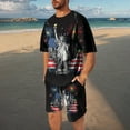 thumbnail image 2 of Stamzod 4Th of July Graphic Tees and Shorts Outfits for Men Streetwear Summer Short Sleeve Plus Size Track Suit with Pocket Daily Casual Sweatsuits for Men Black L, 2 of 7