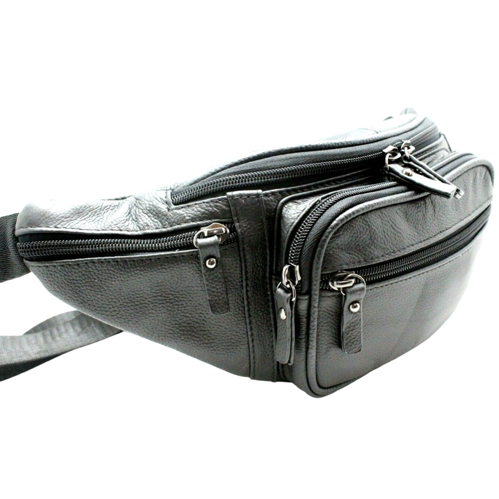J.T.C Juzar Tapal Collection Leather Fanny Pack Waist Bag for Men, Travel Hiking Chest Bag, Daypack J3079LFP