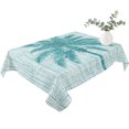 thumbnail image 2 of Teal Palm Tree Table Cloth Waterproof Tablecloths, Tropical Summer Coastal Vintage Turquoise Tablecloth Dining Table Cover for Kitchen Party Tabletop Outdoor, Rectangle Tablecloth 52x70 Inch, 2 of 9