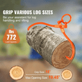 thumbnail image 2 of Log Skidding Tongs 18 Inch - Heavy Duty Steel Lumber Lifting Tongs - 772 lbs Capacity - Log Handling, Dragging & Carrying Tool for Trucks & Tractors, 2 of 7