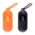 thumbnail image 1 of Dispensador de bolsas para excrementos de mascotas, de imitación de cuero, en paquete de 2 unidades, color negro y naranja, 1 of 5