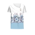 thumbnail image 4 of Birdeem Women Printed Spring/Summer Short Sleeved Shirt Printed Button Casual T-Shirt Top, 4 of 12