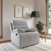 DHP McAllen Living Room Recliner Chair with Wide Seat, Light Gray Textured Fabric