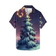 thumbnail image 5 of JURANMO Vacation Deals Mens Christmas Tree Shirts Casual Button Down Hawaiian Shirts Xmas Funny Short Sleeve Tops Tropical Vacation Holiday Beach Shirt Blue L, 5 of 6
