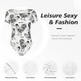 thumbnail image 6 of Uemuo Retro Rooster Pattern Women's One Piece Short Sleeve Swimsuit Rash Guard Surfing Modest Quick-drying Swimsuit Beach Essentials-Small, 6 of 9