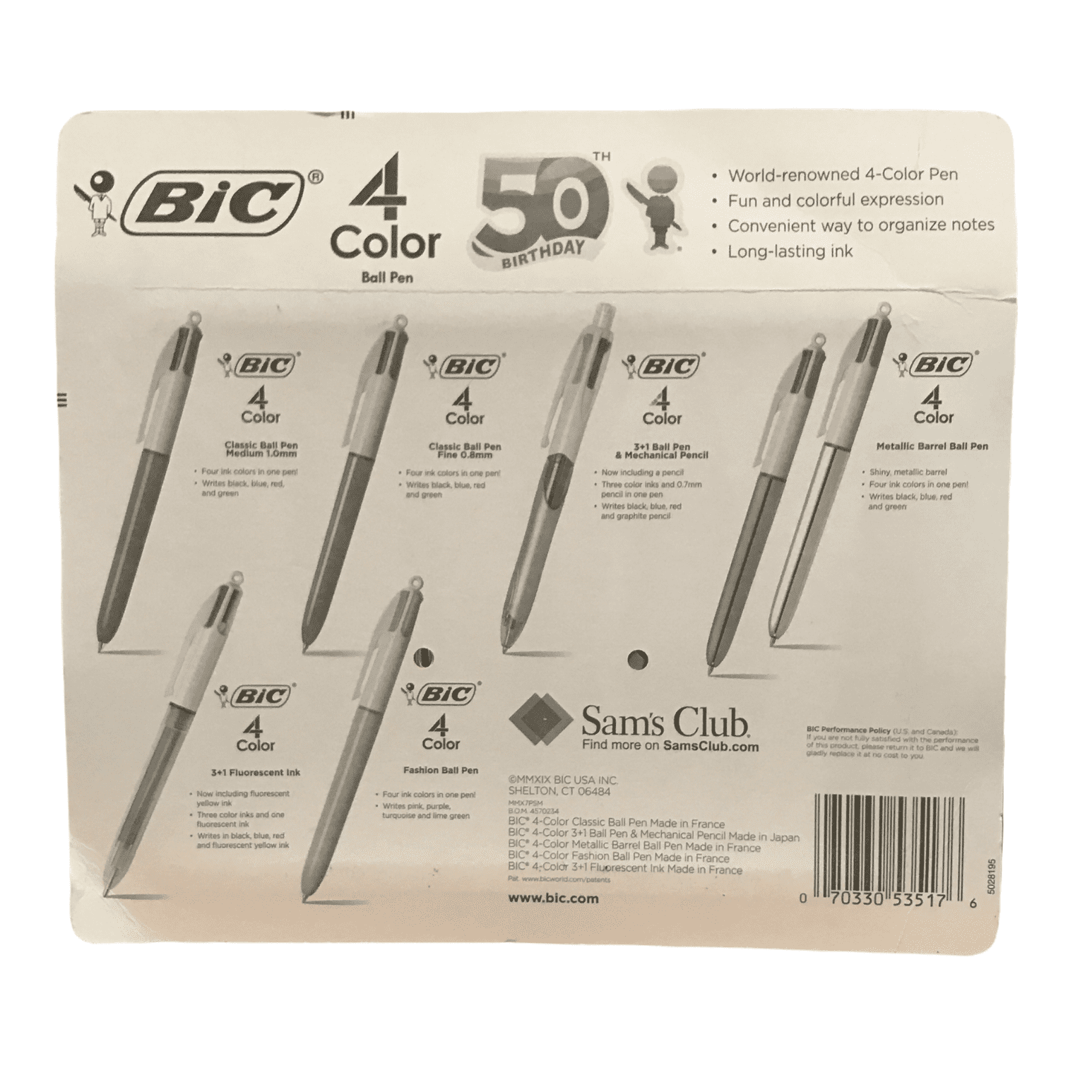 Bic Cello Cristal Fun Colours Ballpoint Pens 1mm Nib Assorted Colours 10 PC 