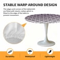 thumbnail image 6 of Purple Moroccan Elastic Fitted Round Table Cover Geometric Pattern Waterproof Outdoor Tablecloth for Holiday Party, Picnic, Patio & Dining Fits Tables Up to 55"-60", 6 of 8