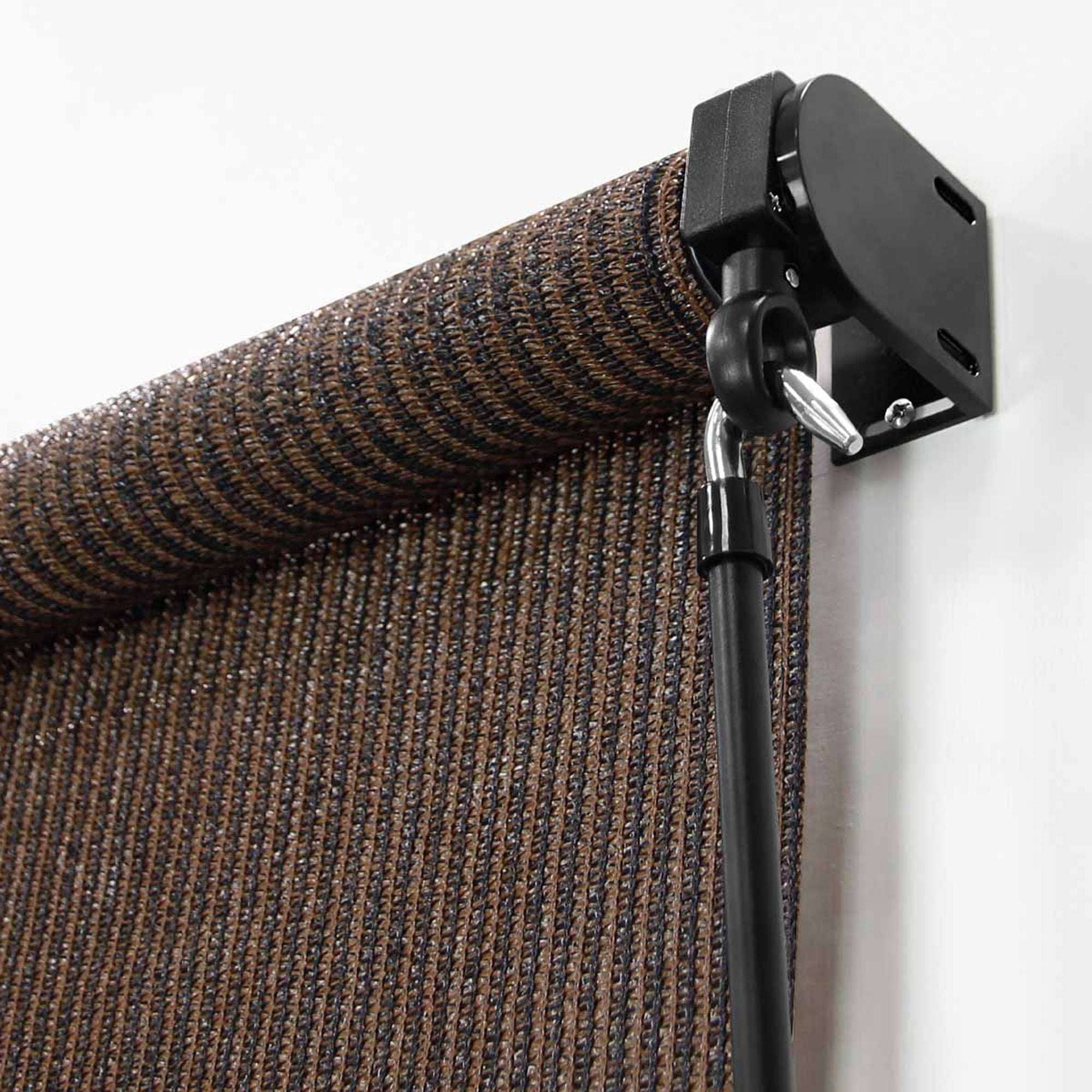Lumi Home Furnishings 72-inch x 96-inch UV Blocking Fade Resistant Fabric Exterior Roller Shade_Chocolate