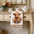 thumbnail image 6 of Highland Cow Kitchen Towel, Absorbent Highland Cow Dish Towel, Watercolor Sunflower Tea Hand Dishcloth, For Farmhouse Bathroom, Housewarming Gift, 16" x 24", 6 of 6