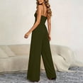 thumbnail image 5 of gakvbuo Summer Jumpsuits Overalls Romper Playsuit Suspender Trousers for Women's Fashion Solid Color Sling Shoulder Straps Are Adjustable Button Wide-Leg Pants Jumpsuit, 5 of 6