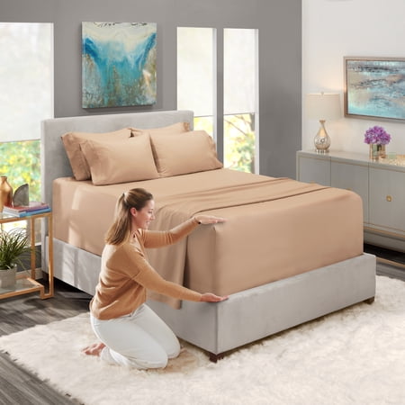Nestl Extra Deep Pocket California King Sheets - 6 Piece Soft Microfiber Bed Sheets Set Fits 18 -24 Mattresses Taupe