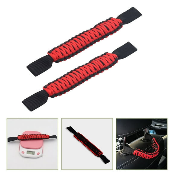 LEORX 2Pcs Black Nylon Automotive Grab Handle for Backseat Grab Handles Vehicle Interior