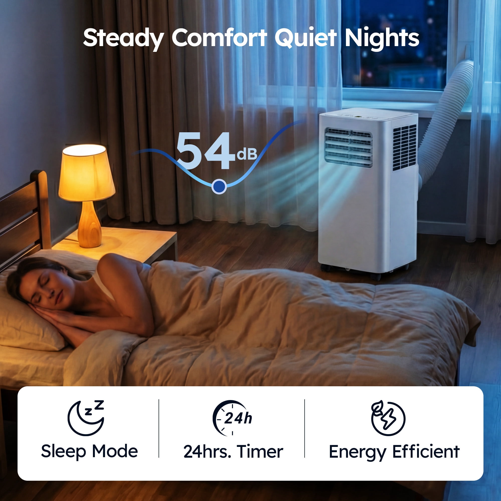 SIMZLIFE Portable Air Conditioner 14000 BTU with App Control,Portable Ac Unit up to 550 Sq,White